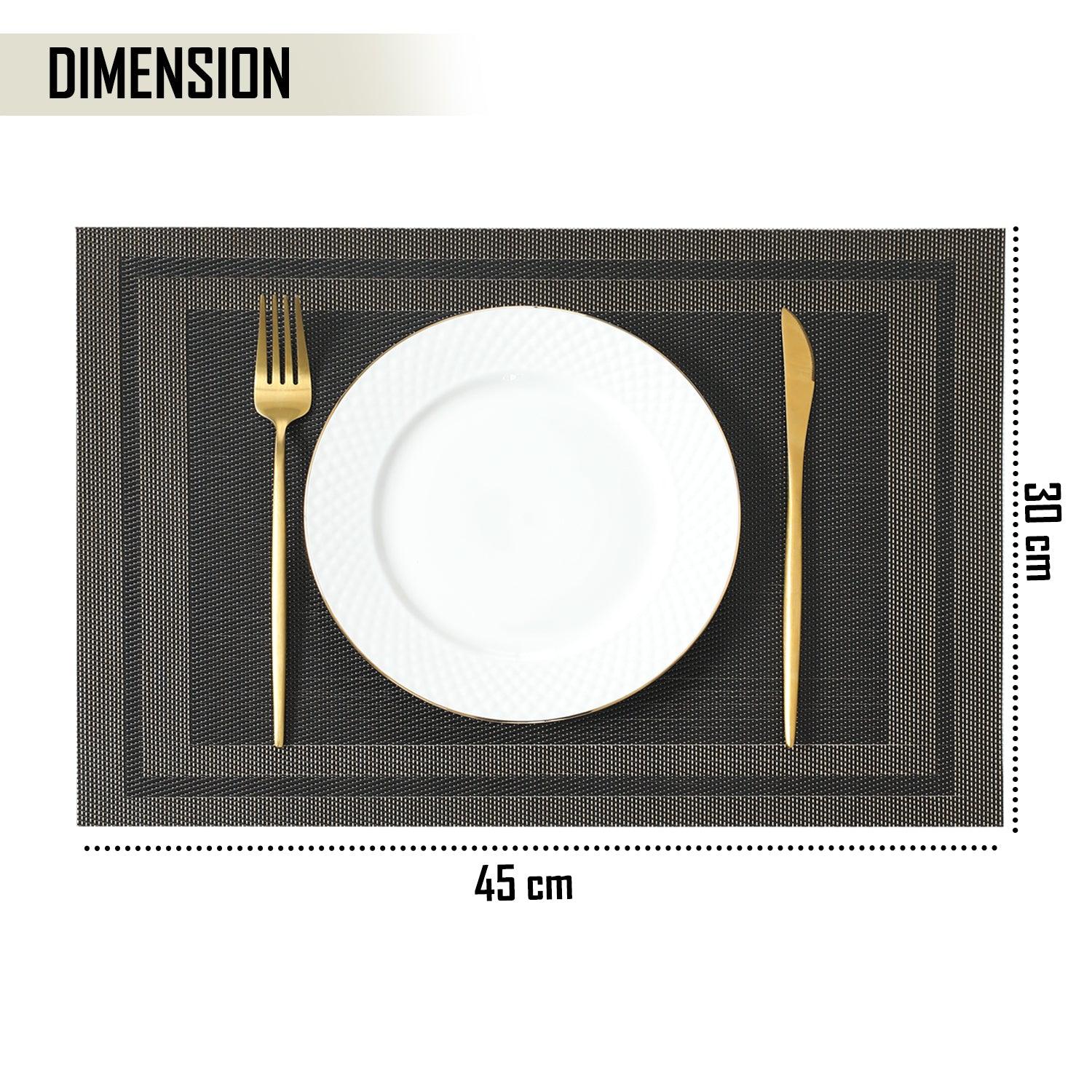 PVC Dining Table Mats, Charcoal Black - HOKIPO | Har Ghar ka Humsafar