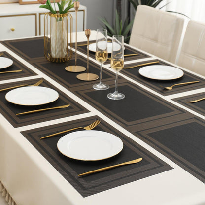 PVC Dining Table Mats, Charcoal Black - HOKIPO | Har Ghar ka Humsafar