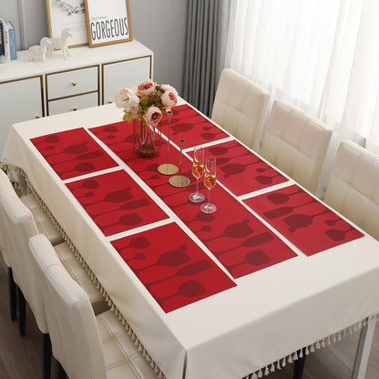 PVC Dining Table Mats, Cherry Red - HOKIPO | Har Ghar ka Humsafar