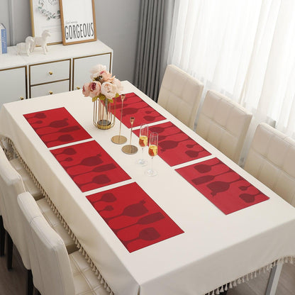 PVC Dining Table Mats, Cherry Red - HOKIPO | Har Ghar ka Humsafar