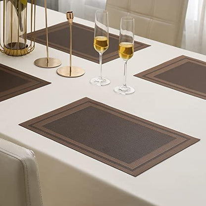 PVC Dining Table Mats, Copper Brown - HOKIPO | Har Ghar ka Humsafar