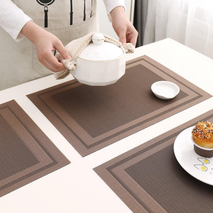 PVC Dining Table Mats, Copper Brown - HOKIPO | Har Ghar ka Humsafar