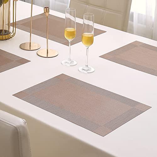 PVC Dining Table Mats, Copper Brown - HOKIPO | Har Ghar ka Humsafar