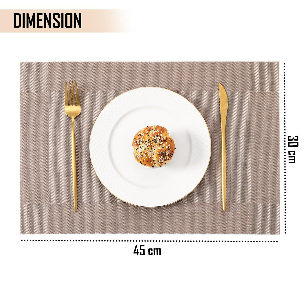 PVC Dining Table Mats, Copper Brown - HOKIPO | Har Ghar ka Humsafar