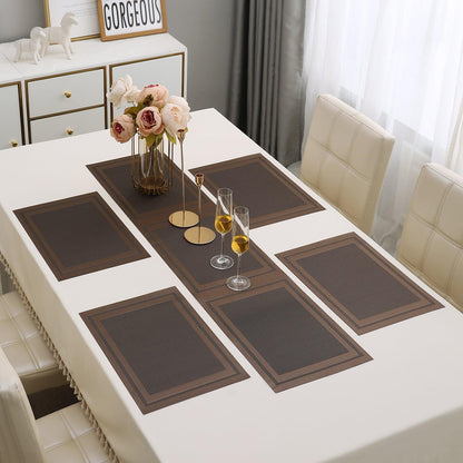 PVC Dining Table Mats, Copper Brown - HOKIPO | Har Ghar ka Humsafar