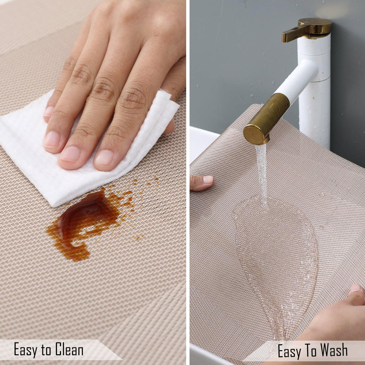 PVC Dining Table Mats, Copper Brown - HOKIPO | Har Ghar ka Humsafar