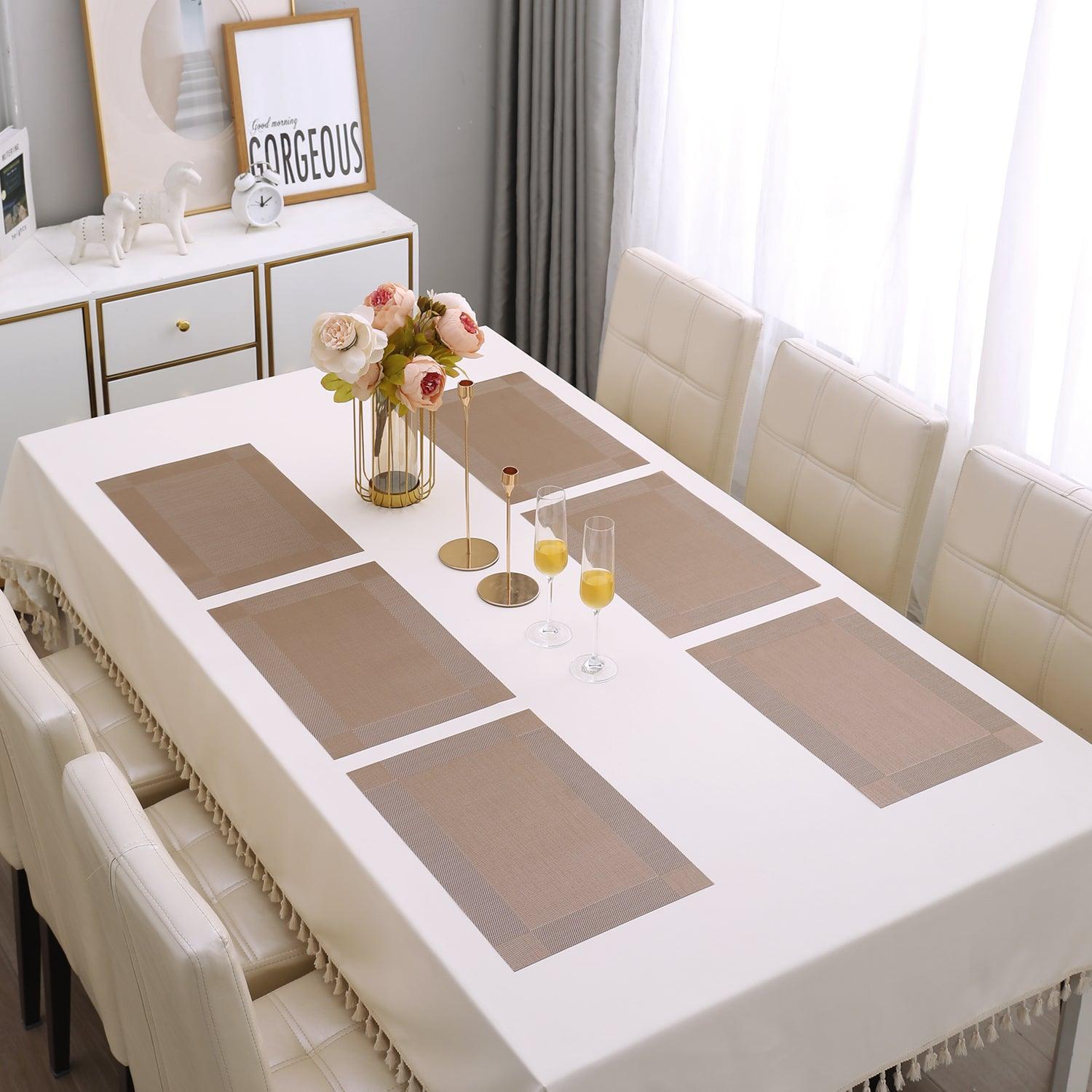 PVC Dining Table Mats, Copper Brown - HOKIPO | Har Ghar ka Humsafar