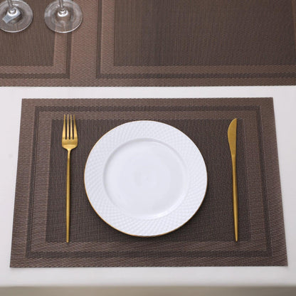 PVC Dining Table Mats, Copper Brown - HOKIPO | Har Ghar ka Humsafar