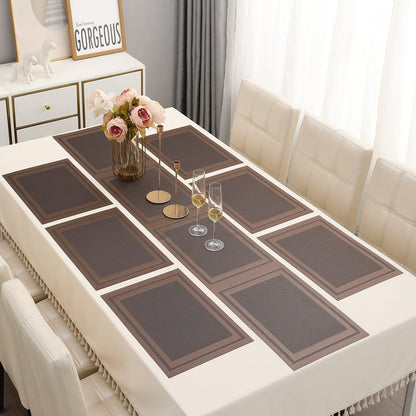 PVC Dining Table Mats, Copper Brown - HOKIPO | Har Ghar ka Humsafar