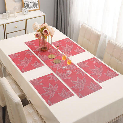 PVC Dining Table Mats, Crimson Maple Leaf - HOKIPO | Har Ghar ka Humsafar