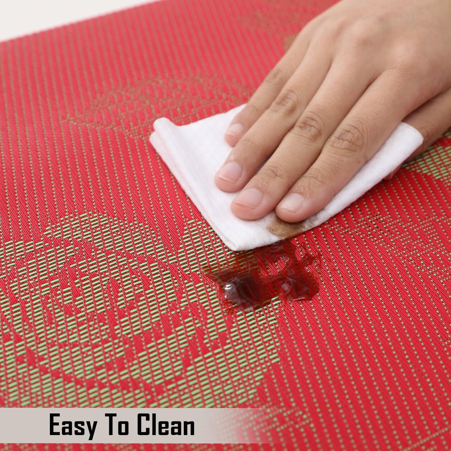 PVC Dining Table Mats, Crimson Red - HOKIPO | Har Ghar ka Humsafar