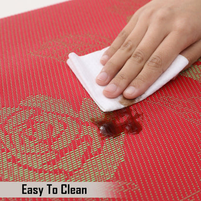 PVC Dining Table Mats, Crimson Red - HOKIPO | Har Ghar ka Humsafar