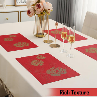 PVC Dining Table Mats, Crimson Red - HOKIPO | Har Ghar ka Humsafar