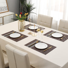 PVC Dining Table Mats, Damask Brown - HOKIPO | Har Ghar ka Humsafar