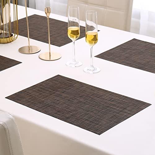 PVC Dining Table Mats, Dark Brown - HOKIPO | Har Ghar ka Humsafar