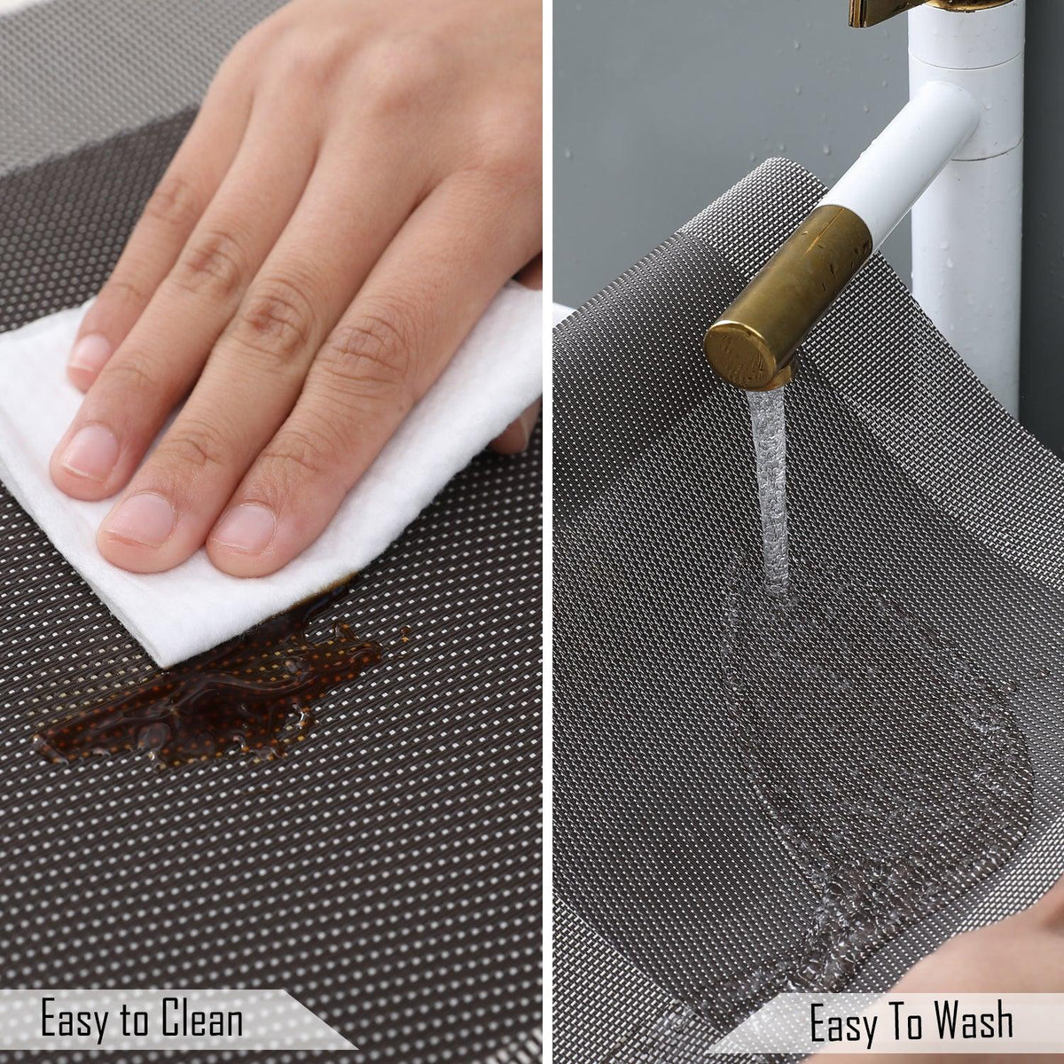PVC Dining Table Mats, Dark Grey - HOKIPO | Har Ghar ka Humsafar