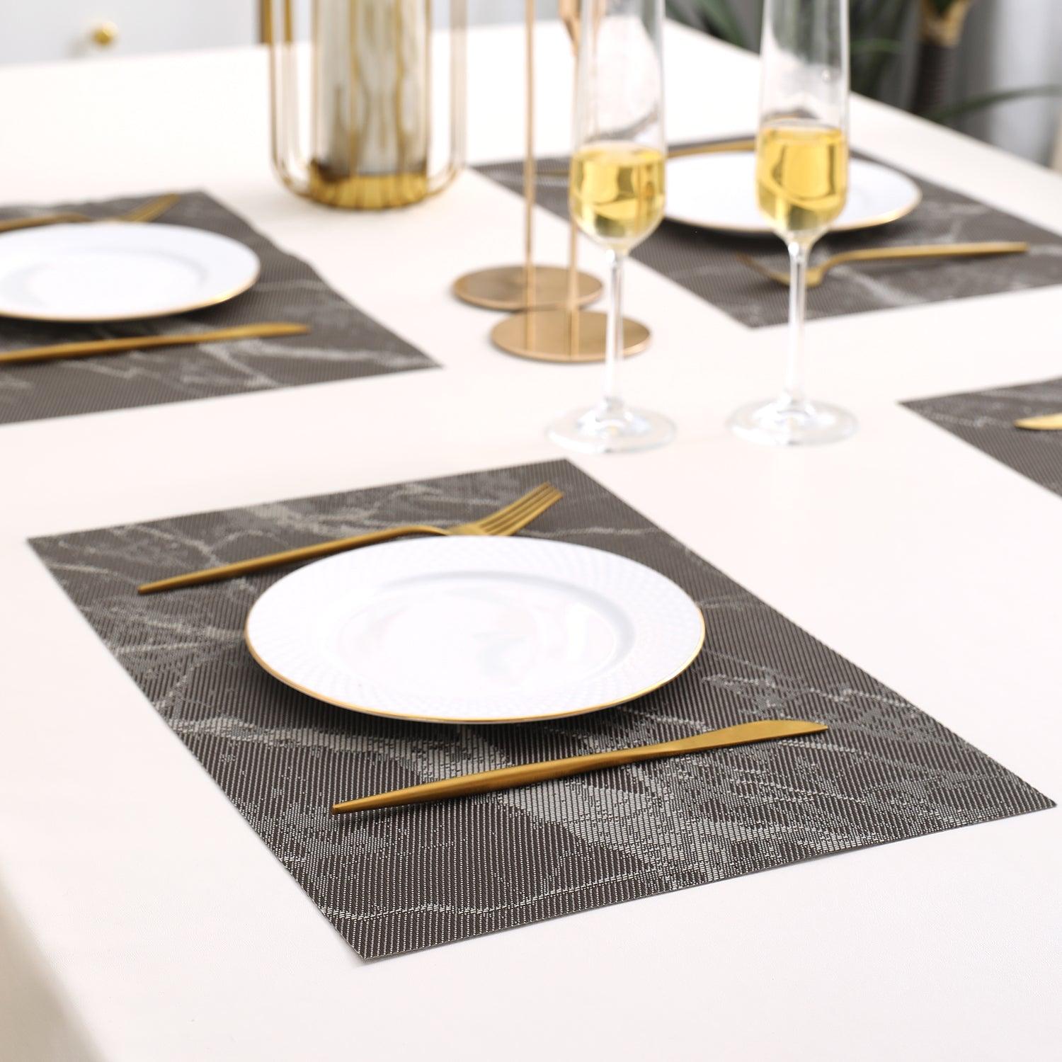 PVC Dining Table Mats, Espresso Brown - HOKIPO | Har Ghar ka Humsafar