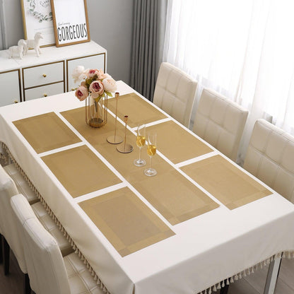 PVC Dining Table Mats, Gold - HOKIPO | Har Ghar ka Humsafar