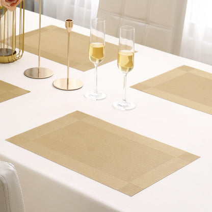 PVC Dining Table Mats, Gold - HOKIPO | Har Ghar ka Humsafar