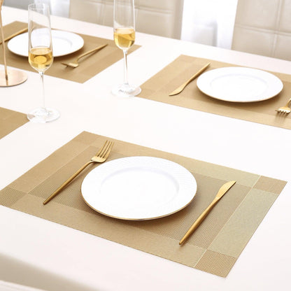 PVC Dining Table Mats, Gold - HOKIPO | Har Ghar ka Humsafar