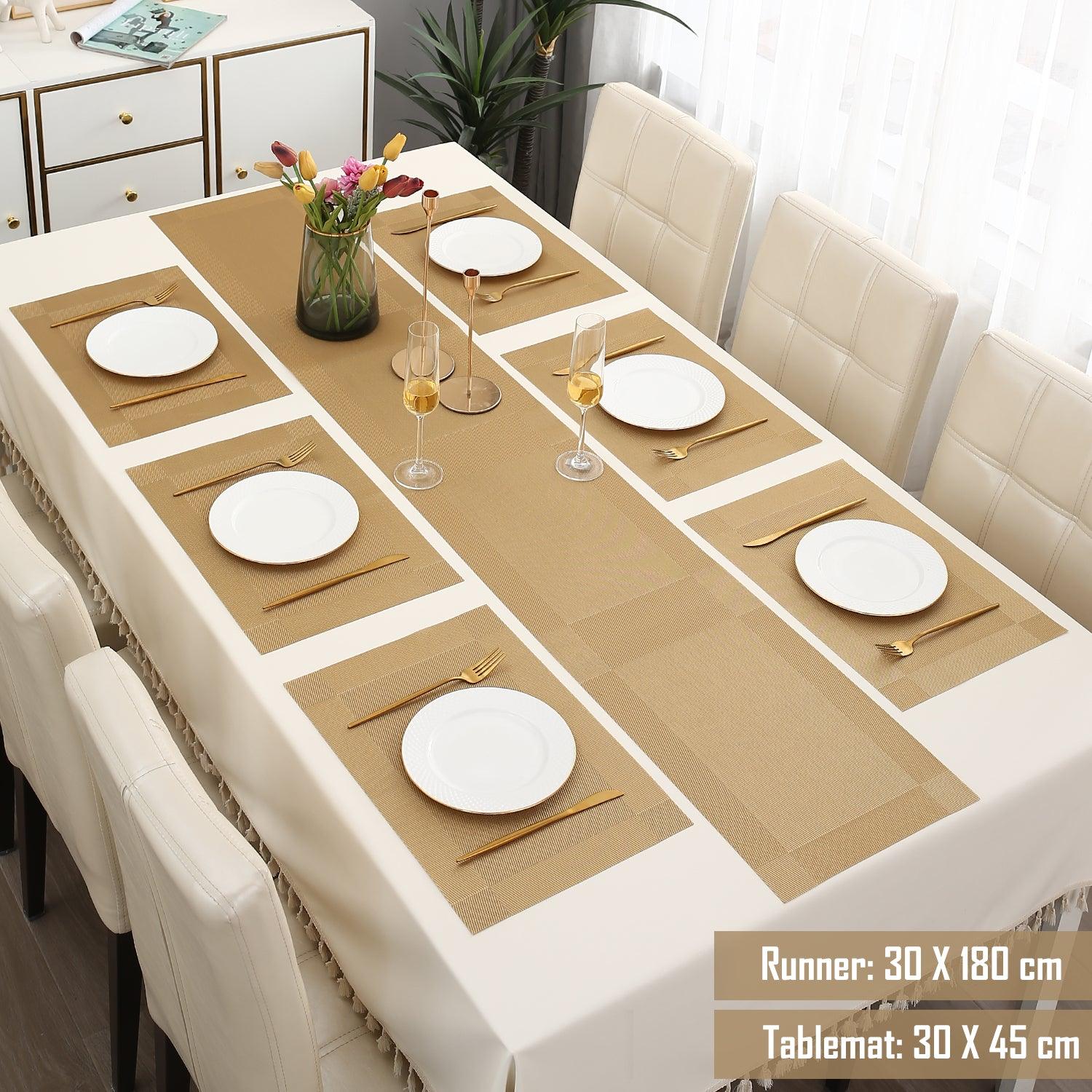 PVC Dining Table Mats, Gold - HOKIPO | Har Ghar ka Humsafar