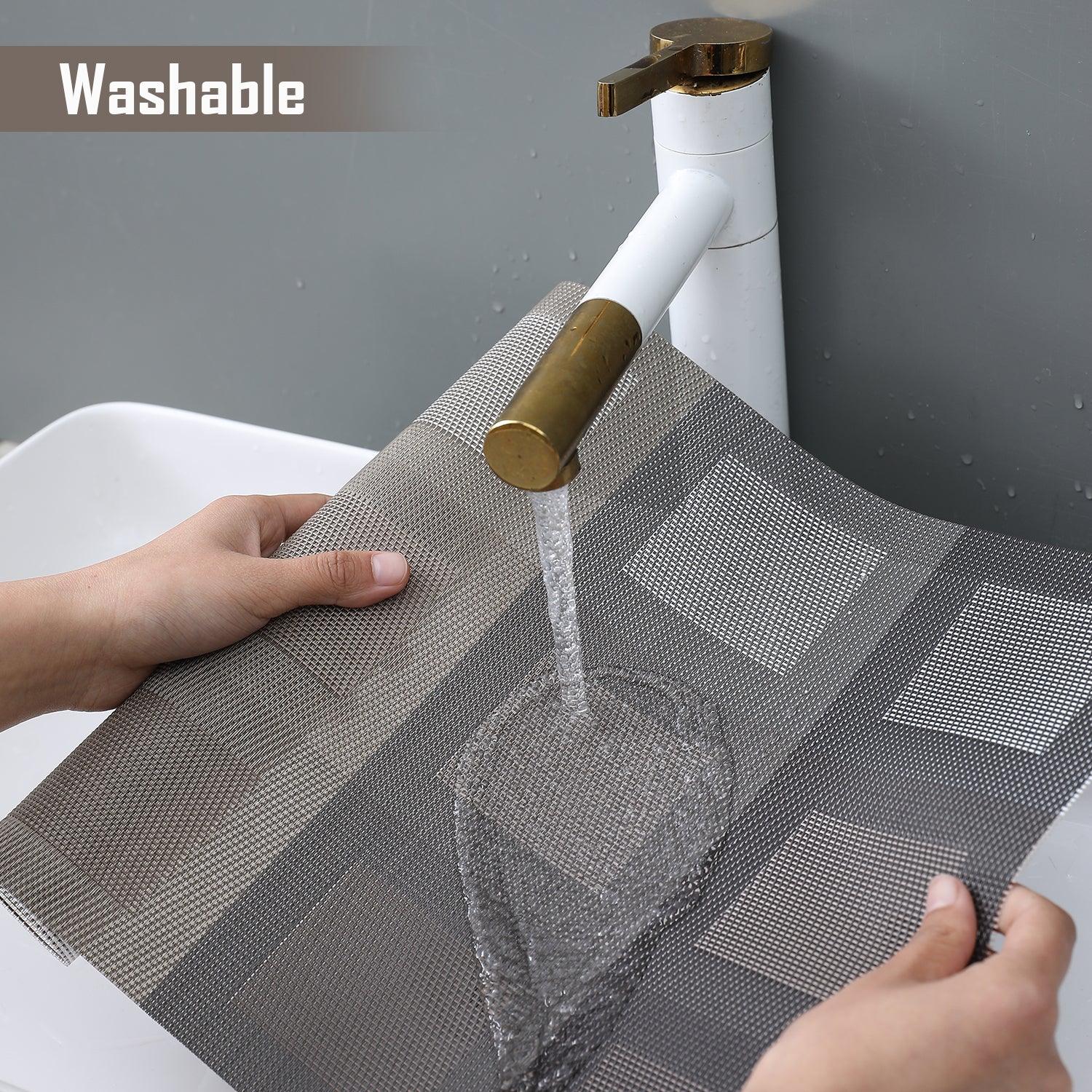 PVC Dining Table Mats, Gradient Brown - HOKIPO | Har Ghar ka Humsafar
