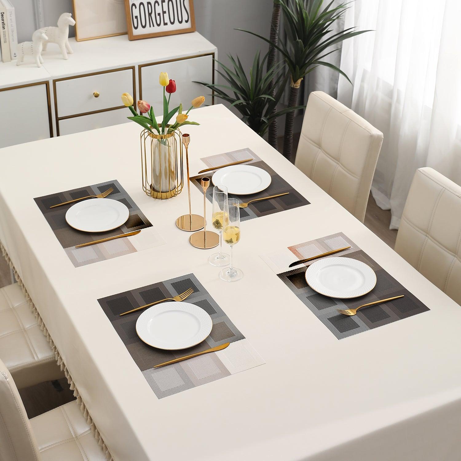 PVC Dining Table Mats, Gradient Brown - HOKIPO | Har Ghar ka Humsafar