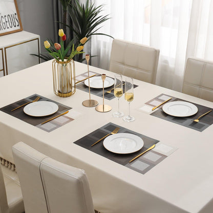 PVC Dining Table Mats, Gradient Brown - HOKIPO | Har Ghar ka Humsafar