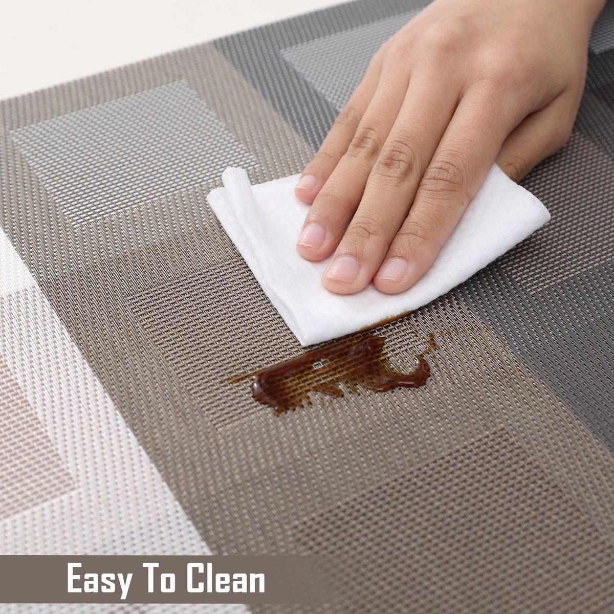 PVC Dining Table Mats, Gradient Brown - HOKIPO | Har Ghar ka Humsafar