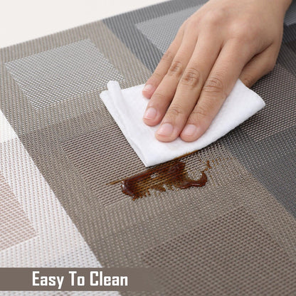 PVC Dining Table Mats, Gradient Brown - HOKIPO | Har Ghar ka Humsafar