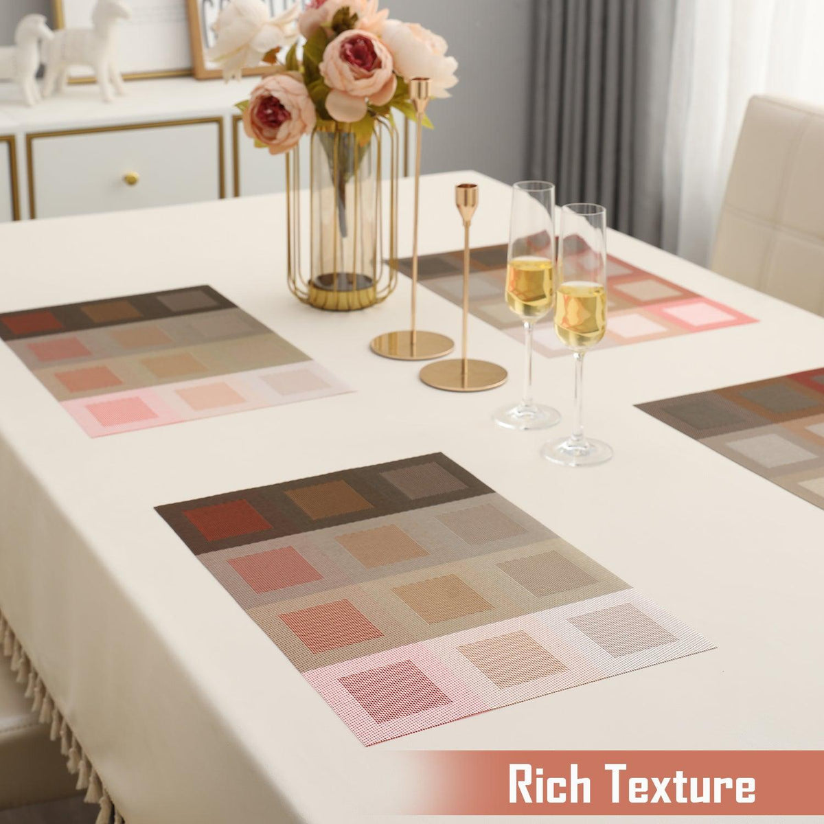 PVC Dining Table Mats, Gradient Red - HOKIPO | Har Ghar ka Humsafar
