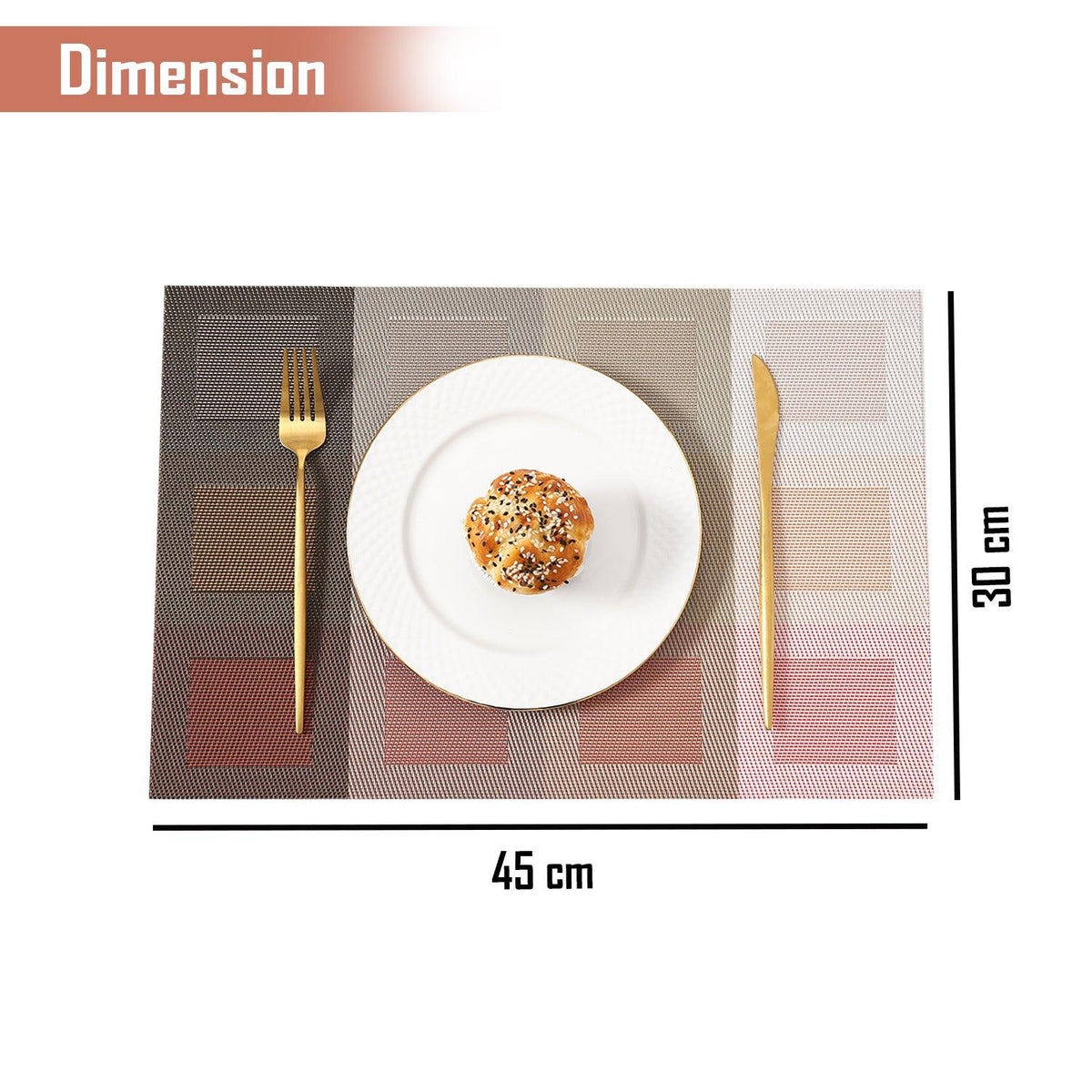 PVC Dining Table Mats, Gradient Red - HOKIPO | Har Ghar ka Humsafar