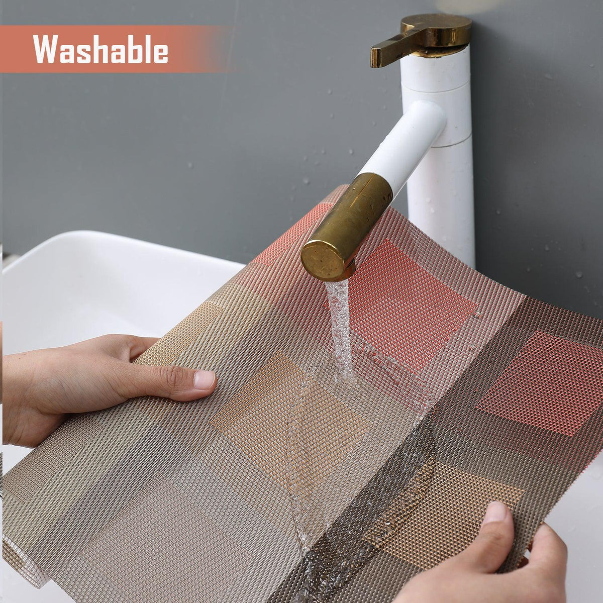 PVC Dining Table Mats, Gradient Red - HOKIPO | Har Ghar ka Humsafar