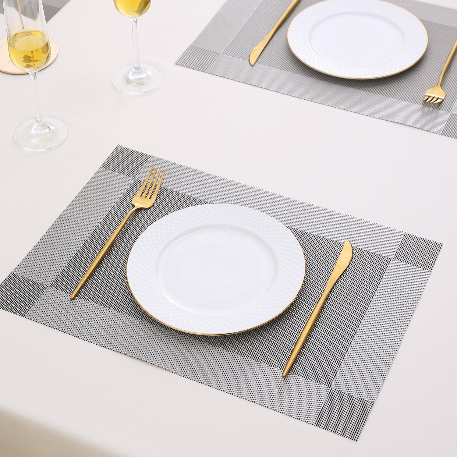 PVC Dining Table Mats, Grey - HOKIPO | Har Ghar ka Humsafar