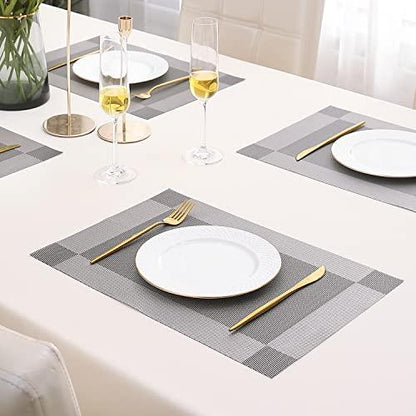 PVC Dining Table Mats, Grey - HOKIPO | Har Ghar ka Humsafar