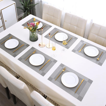 PVC Dining Table Mats, Grey - HOKIPO | Har Ghar ka Humsafar