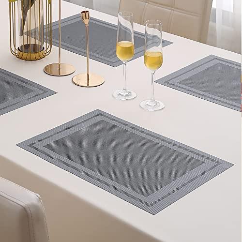 PVC Dining Table Mats, Grey - HOKIPO | Har Ghar ka Humsafar