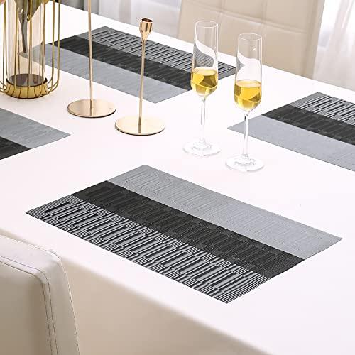 PVC Dining Table Mats, Grey - HOKIPO | Har Ghar ka Humsafar