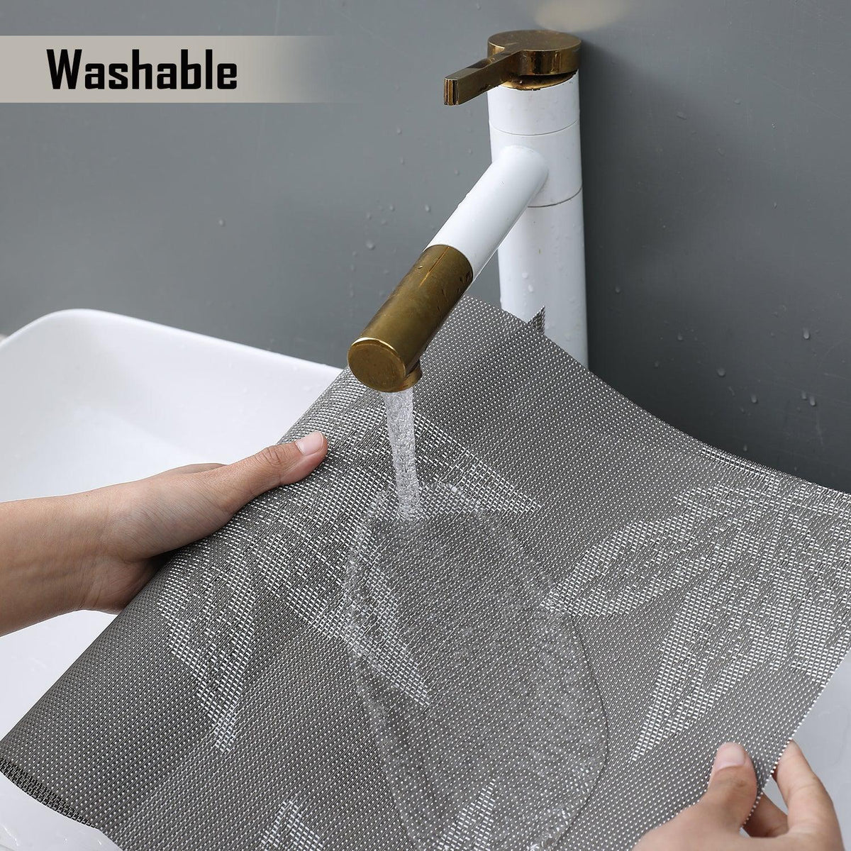 PVC Dining Table Mats, Grey Maple Leaf - HOKIPO | Har Ghar ka Humsafar