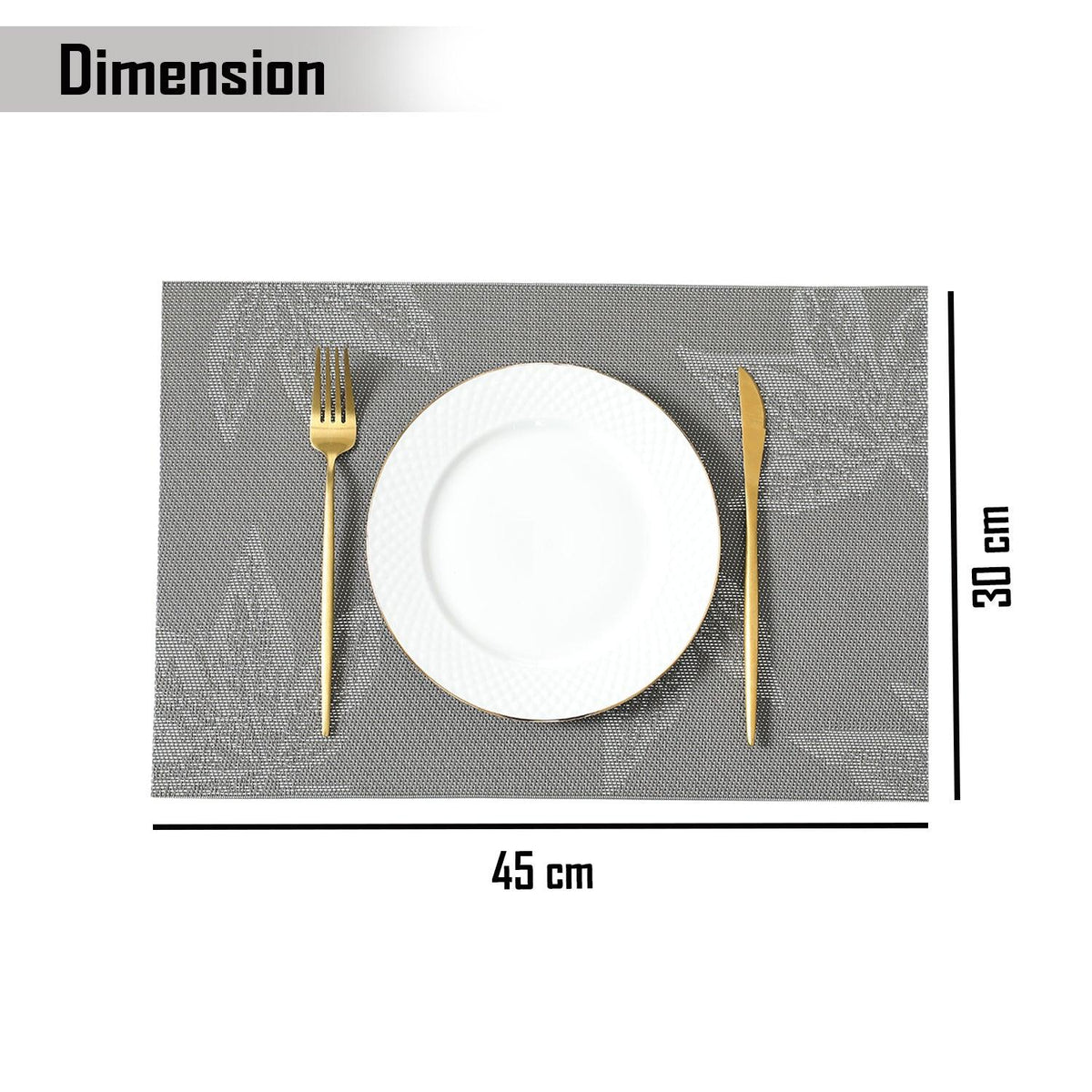 PVC Dining Table Mats, Grey Maple Leaf - HOKIPO | Har Ghar ka Humsafar