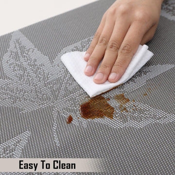 PVC Dining Table Mats, Grey Maple Leaf - HOKIPO | Har Ghar ka Humsafar