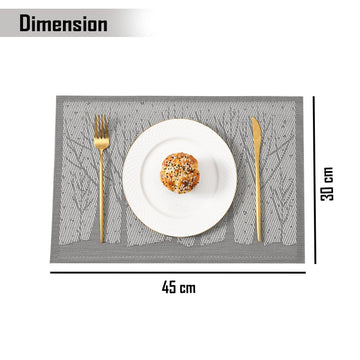 PVC Dining Table Mats, Grey Tree - HOKIPO | Har Ghar ka Humsafar