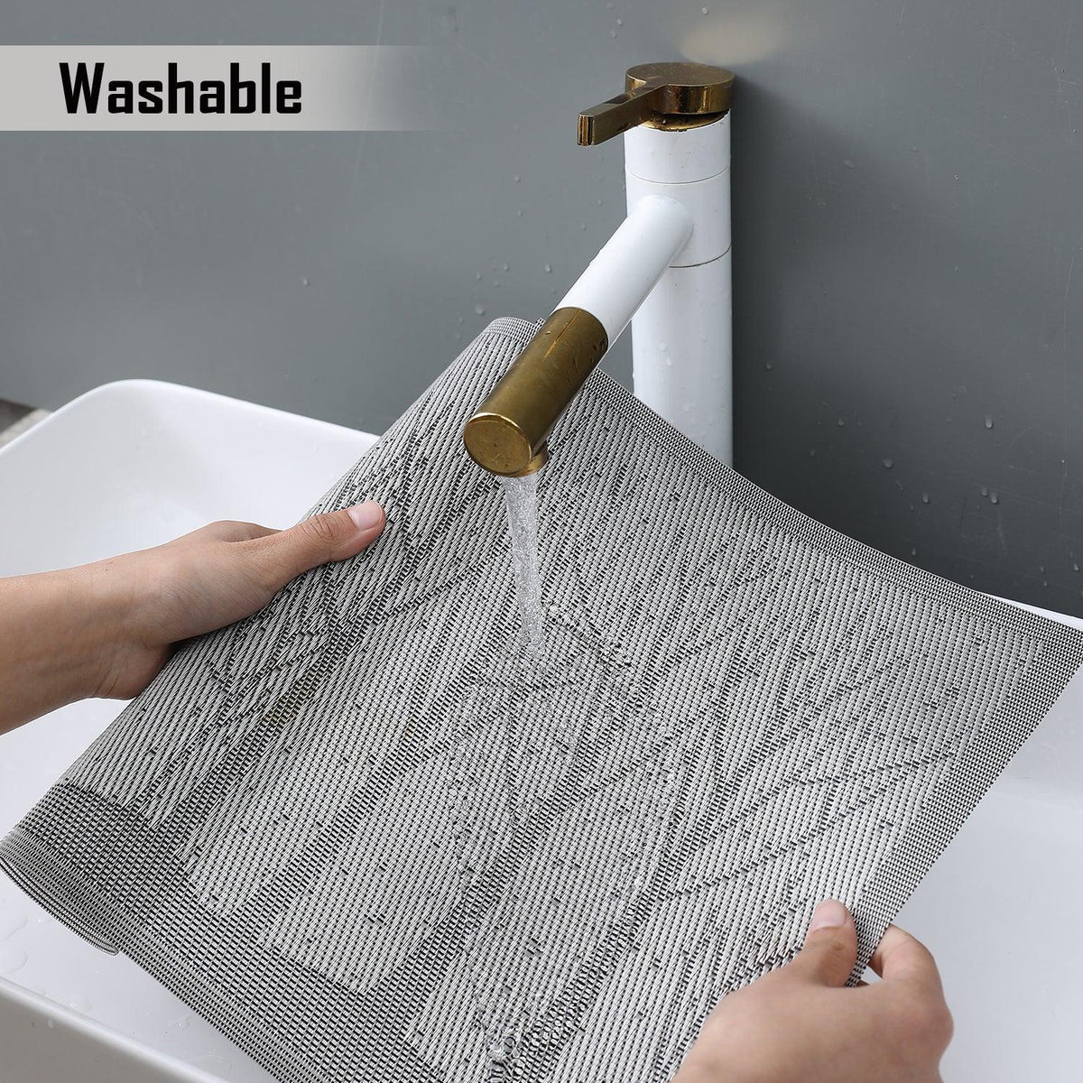 PVC Dining Table Mats, Grey Tree - HOKIPO | Har Ghar ka Humsafar