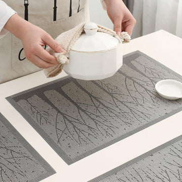 PVC Dining Table Mats, Grey Tree - HOKIPO | Har Ghar ka Humsafar