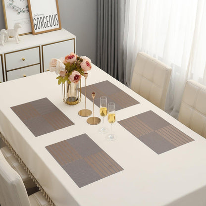 PVC Dining Table Mats, Light Brown - HOKIPO | Har Ghar ka Humsafar