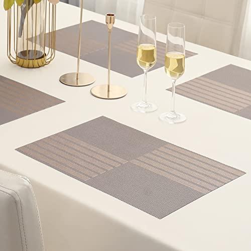 PVC Dining Table Mats, Light Brown - HOKIPO | Har Ghar ka Humsafar