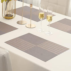 PVC Dining Table Mats, Light Brown - HOKIPO | Har Ghar ka Humsafar