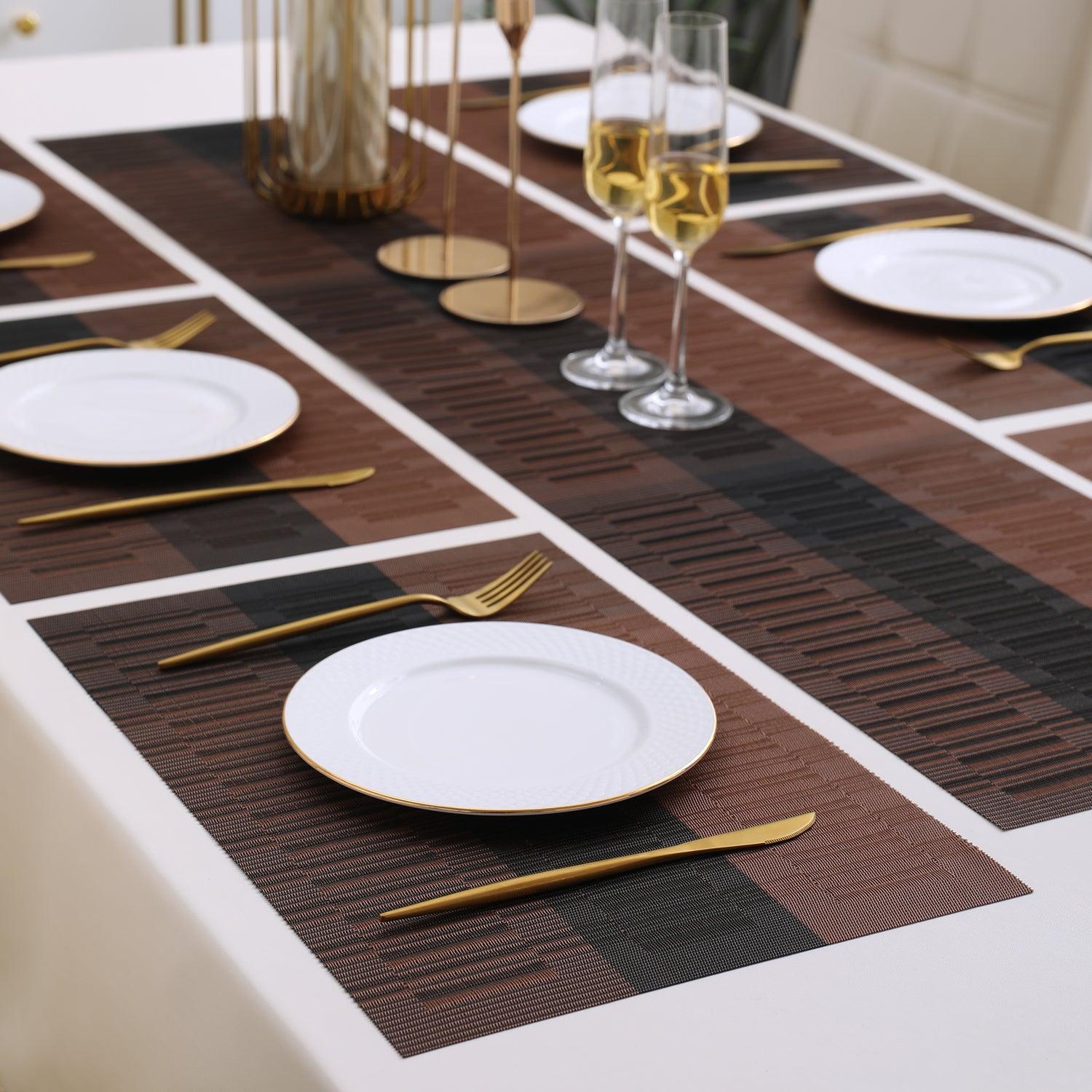 PVC Dining Table Mats, Metalic Brown - HOKIPO | Har Ghar ka Humsafar