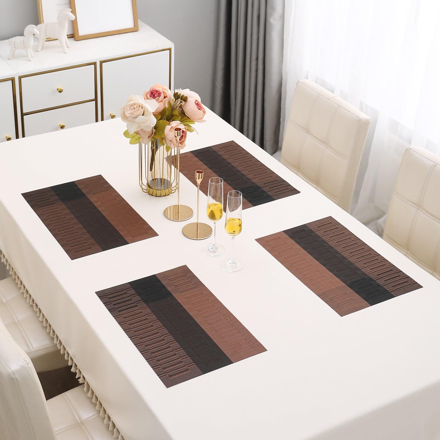 PVC Dining Table Mats, Metalic Brown - HOKIPO | Har Ghar ka Humsafar