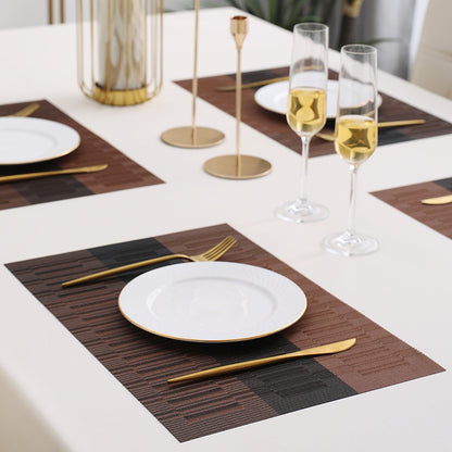 PVC Dining Table Mats, Metalic Brown - HOKIPO | Har Ghar ka Humsafar